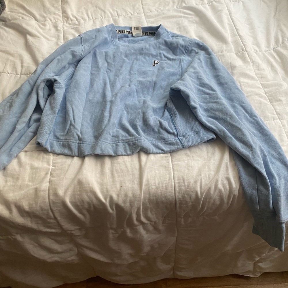 blue crewneck